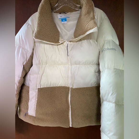 Columbia Leadbetter Point Sherpa Hybrid Jacket Cream tan Sz XXL - Picture 2 of 5